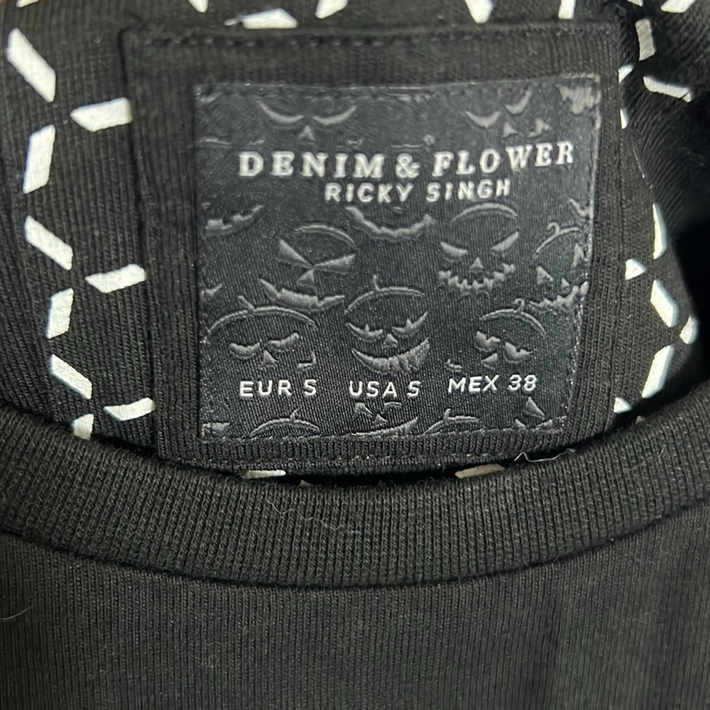 Denim & Flower Halloween Long Sleeve Cotton Shirt Men’s Size S - Picture 4 of 5